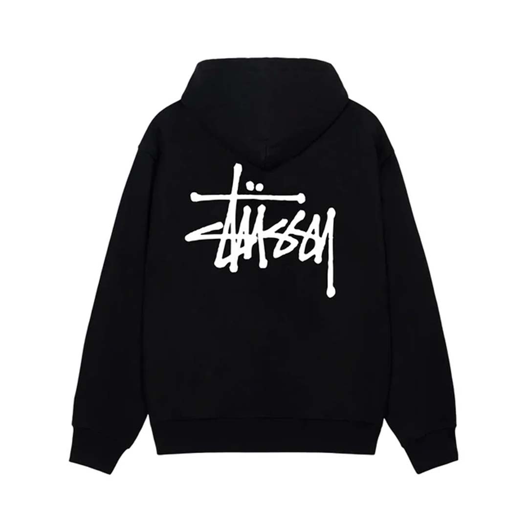 Stussy Basic Zip Up Hoodie Black