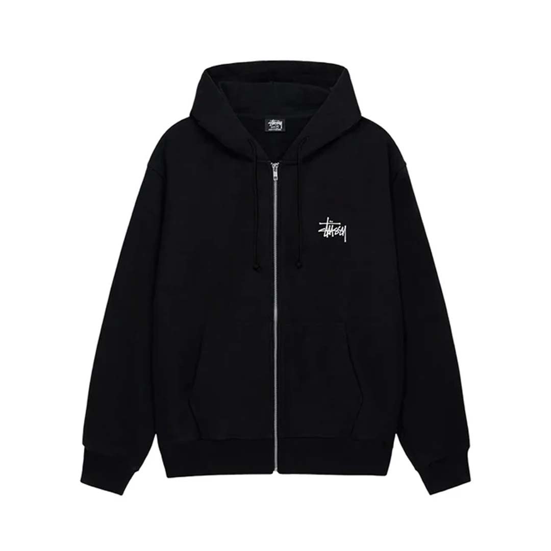 Stussy Basic Zip Up Hoodie Black