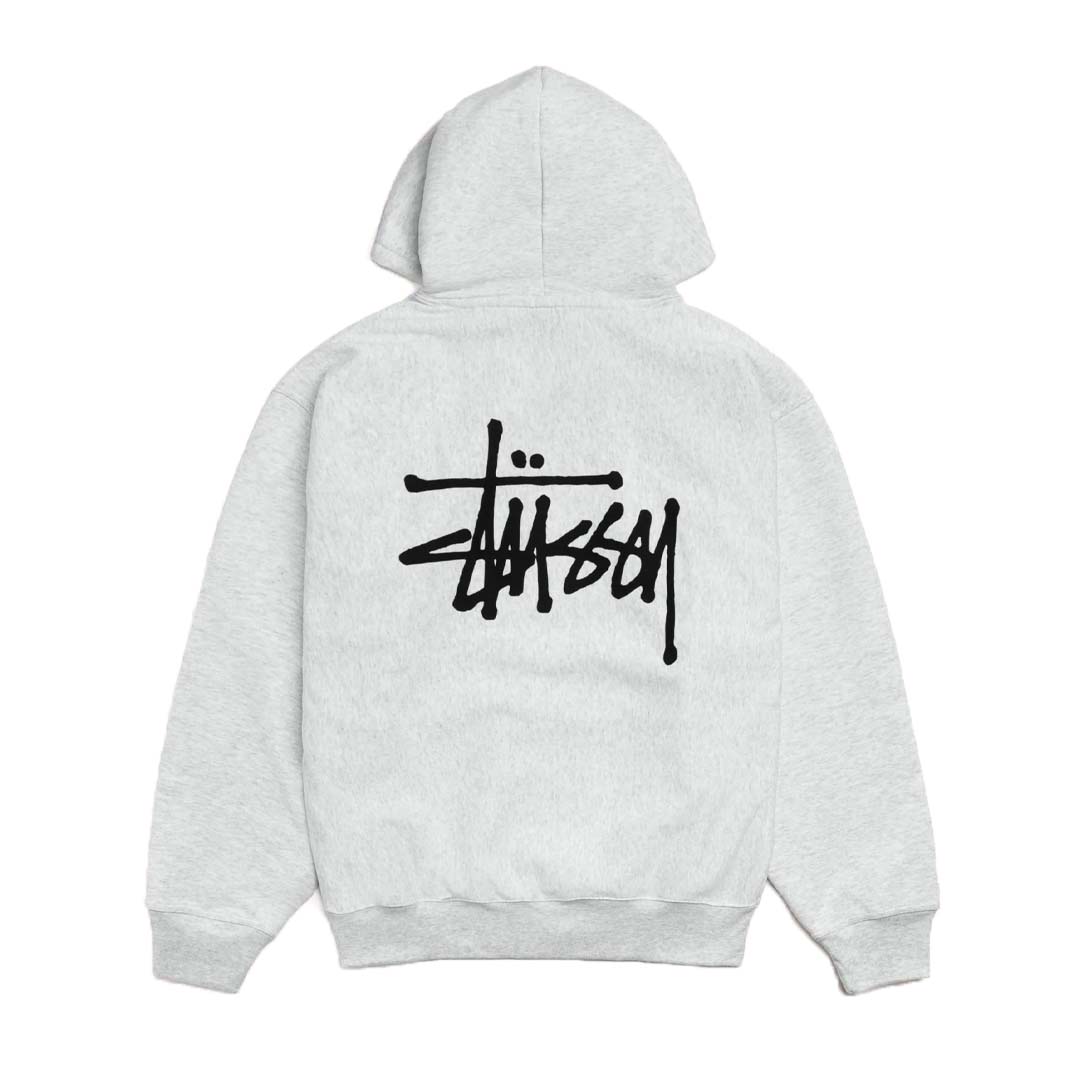 Stussy Basic Zip Up Hoodie Grey