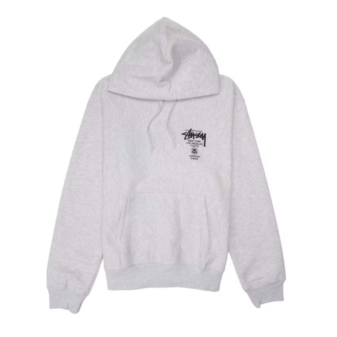 Stussy World Tour Hoodie Grey