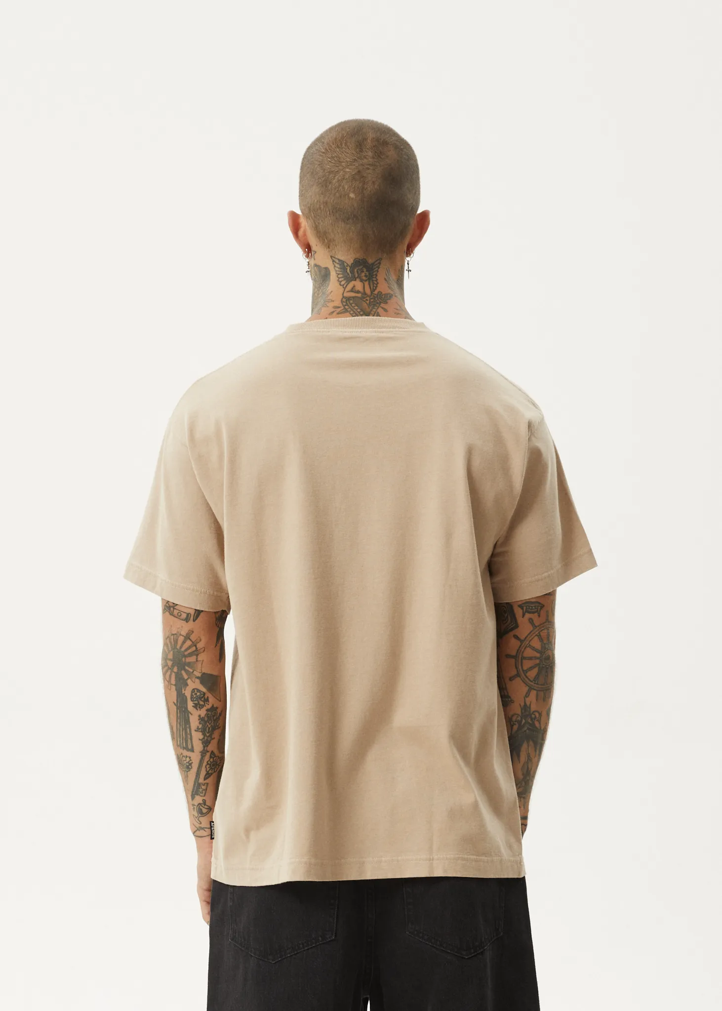 AFENDS Mens Age Old - Boxy Fit Tee - Taupe