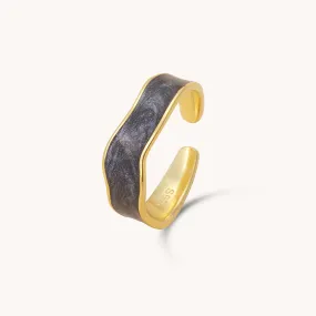 Black band Adjustable Ring W.