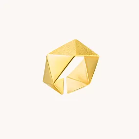 Geometric Gold Adjustable Ring W.