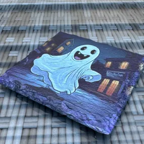 Halloween Slate Coasters - Ghost