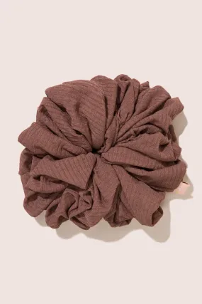 Ribbed Volume Scrunchie - Dark Taupe