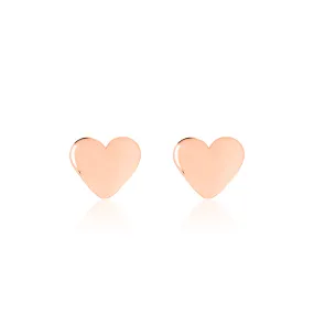 Shiny Baby Heart Earrings- Rose Gold